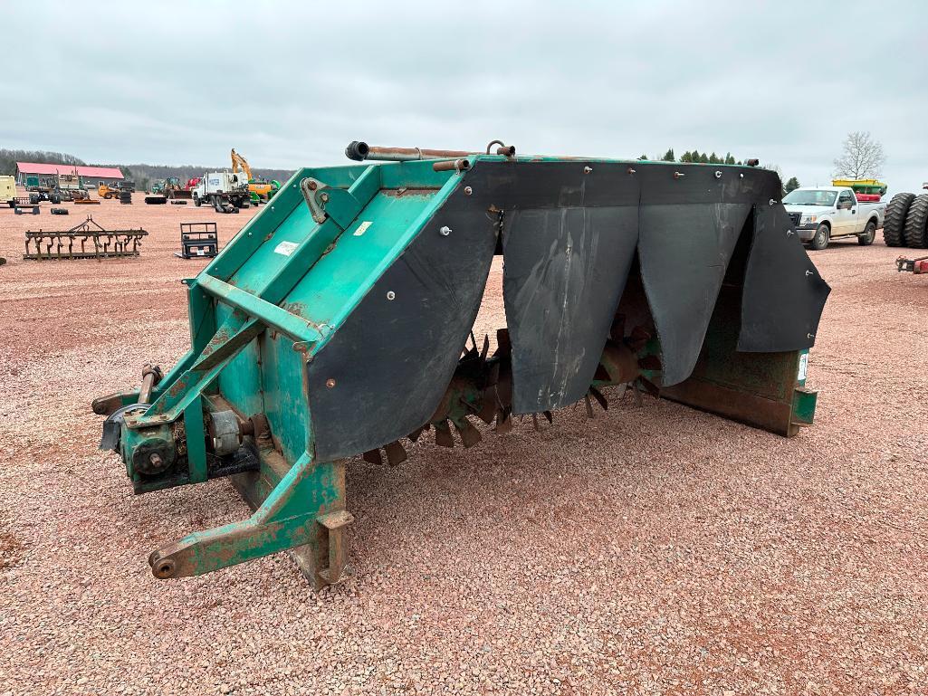 Aero Master PT120 pull type compost turner, PTO drive, hyd lift, counterweight, 10' rotor width, SN: