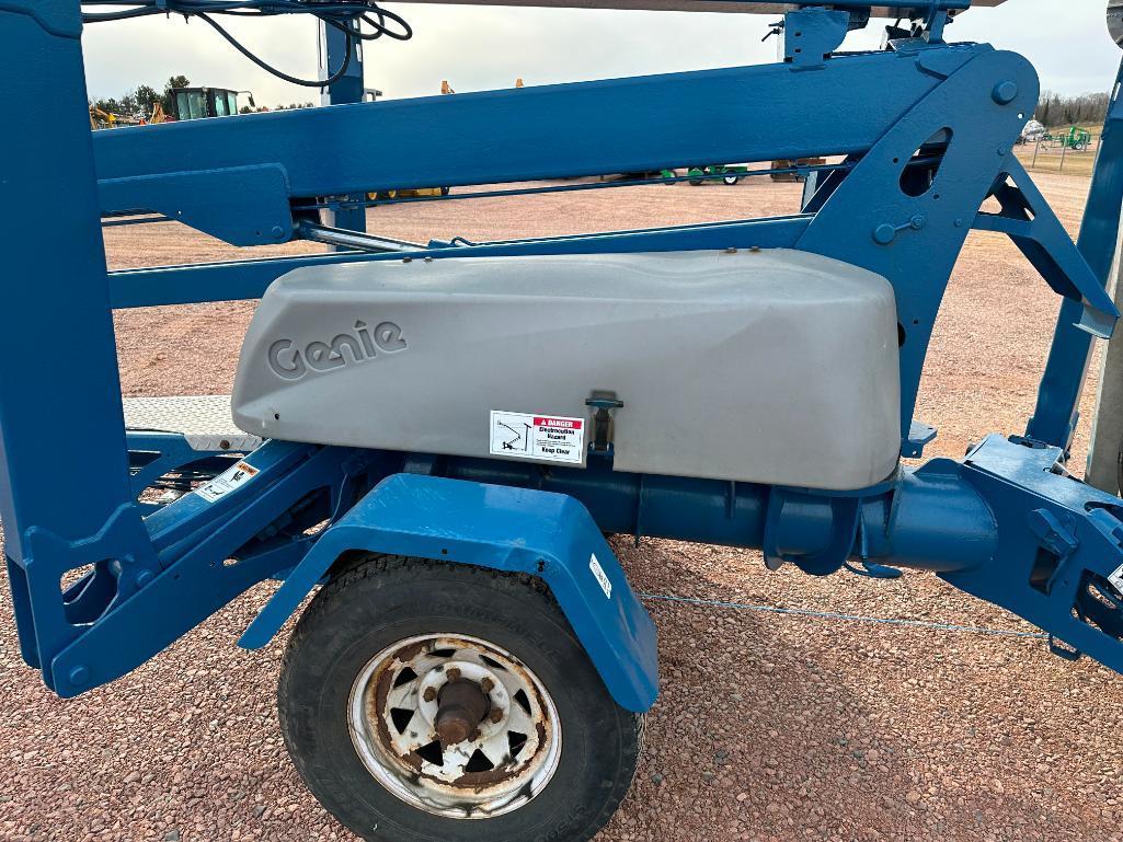 2009 Genie TZ-50 towable boom lift, electric powered, 50' lift, jib, outriggers, ball hitch,