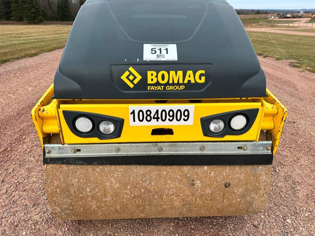 2018 Bomag BW120 SL-5 double drum roller, OROPS, 47" drums, Kubota diesel engine, hydro trans, water