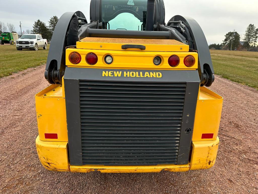 2018 New Holland C238 track skid steer, cab w/AC, 2-spd, aux hyds, pilot controls, 18" tracks,