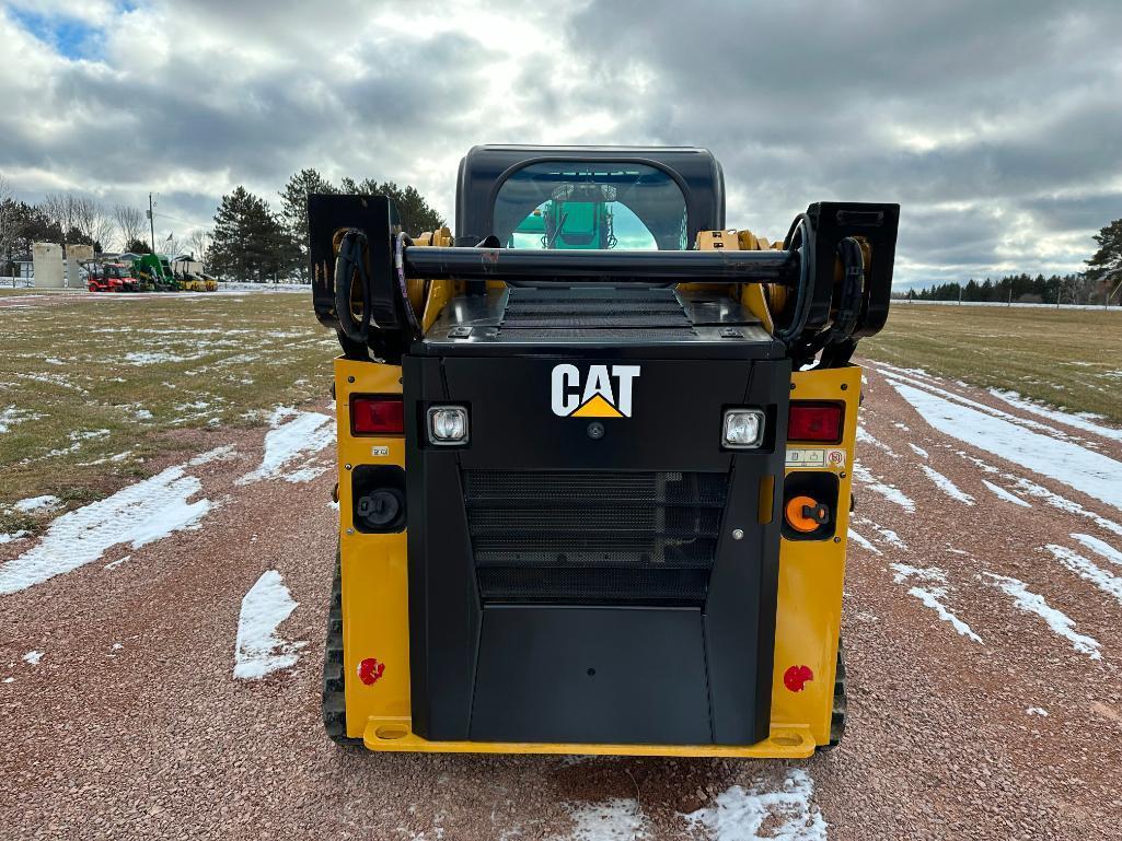 2019 Cat 249D track skid steer, cab w/AC, 12" tracks, aux hyds, hyd quick coupler, bucket, pilot