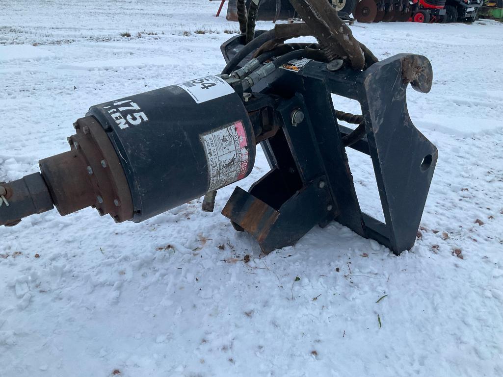 McMillen X1475H2 telehandler mount hyd drive post hole auger w/20" bit, SN: 123409.