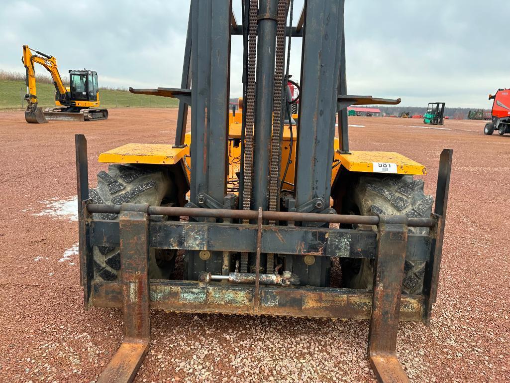 Liftall MT80B rough terrain forklift, OROPS, Ford gas engine, shuttle trans, 8,000 lb capacity, 30'