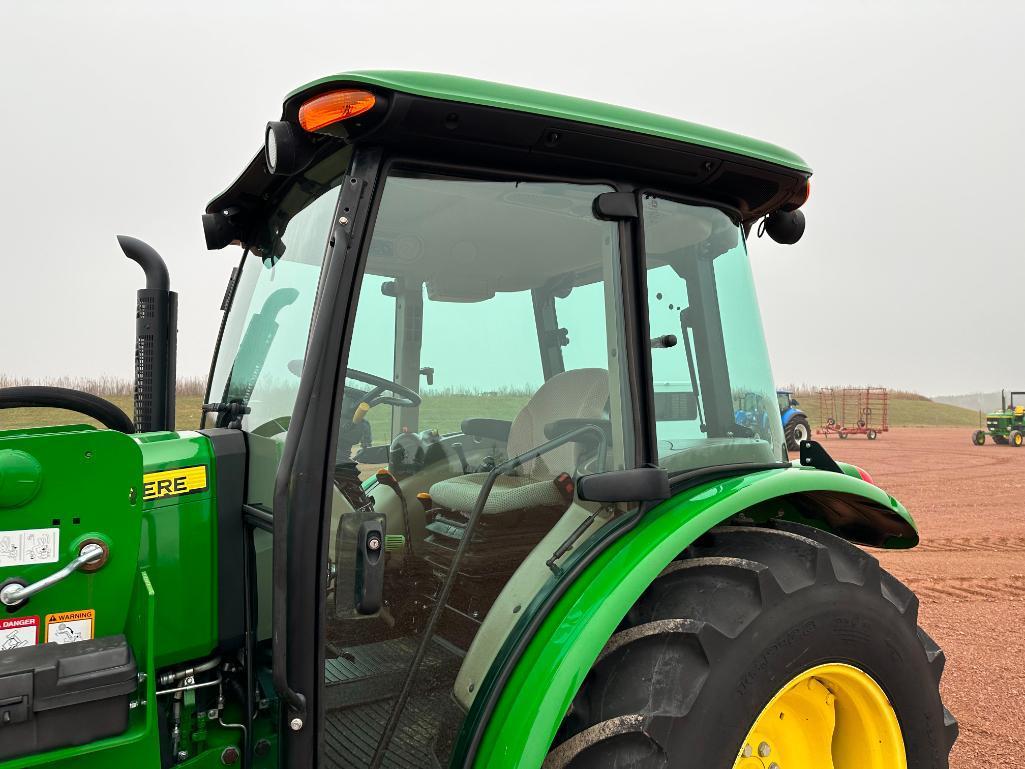 2018 John Deere 5065E tractor, CHA, MFD, John Deere 520M loader, 16.9x28 rear tires, 12-spd