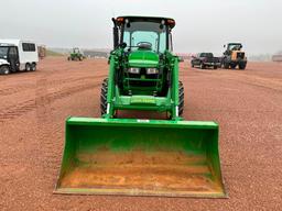 2018 John Deere 5065E tractor, CHA, MFD, John Deere 520M loader, 16.9x28 rear tires, 12-spd