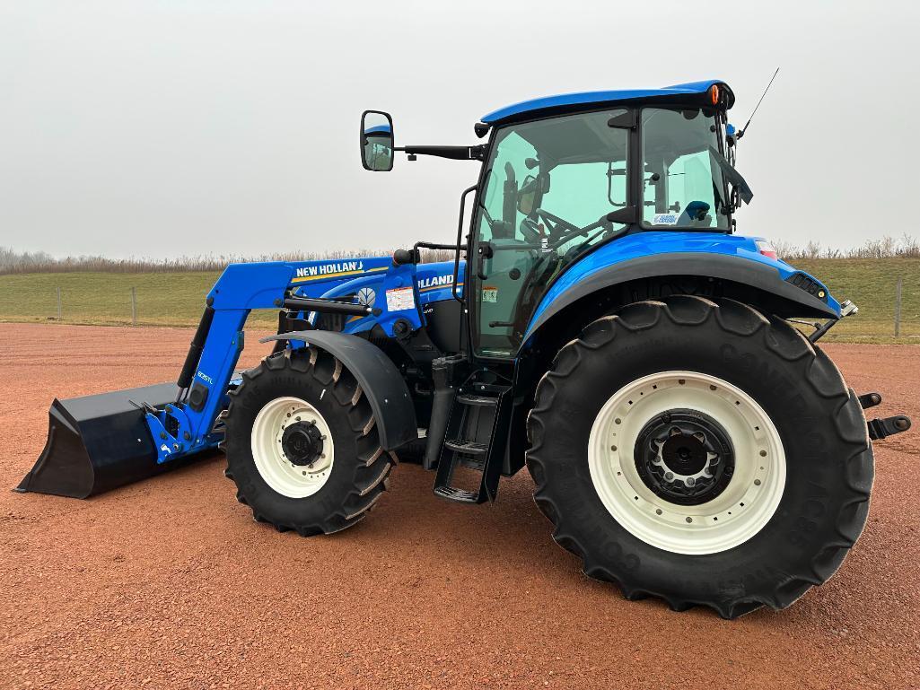 2016 New Holland T5.115 tractor, CHA, MFD, New Holland 835TL loader, Electro Command trans, 460/85R