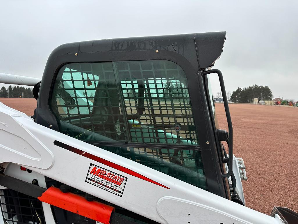 2014 Bobcat S570 skid steer, cab w/heat, high flow aux hyds, 2-spd, Power Bob Tach, bucket, 10x16.5