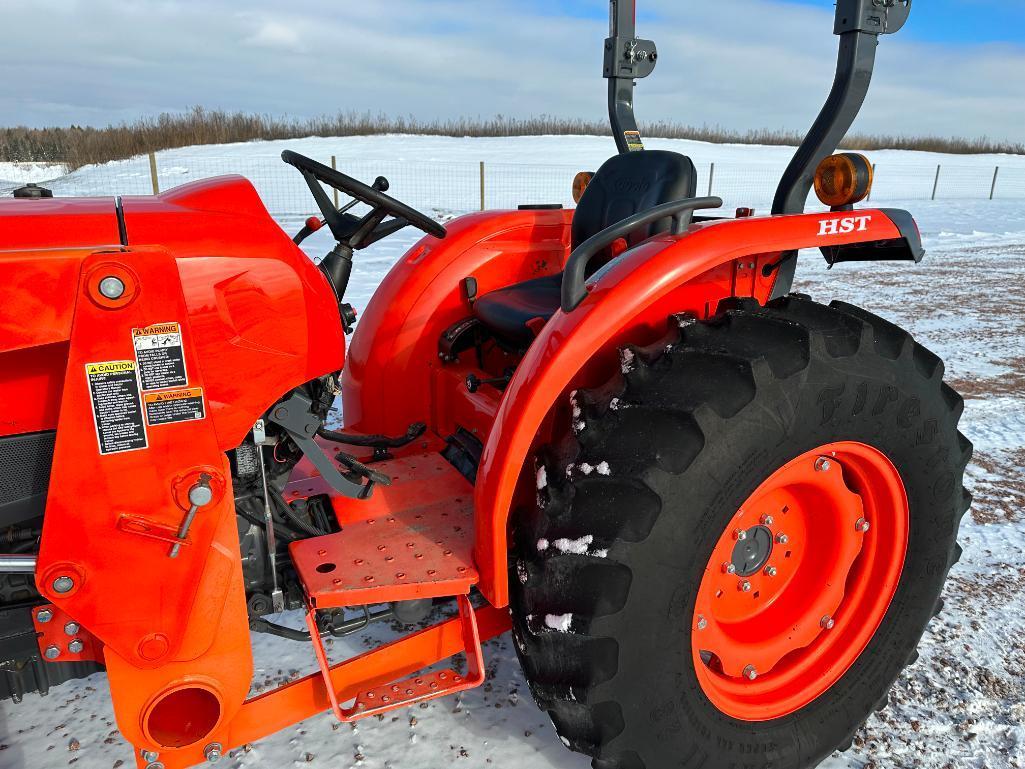 2016 Kubota L4701 compact tractor, open station, 4x4, Kubota LA765 loader, hydro trans, bar tires,