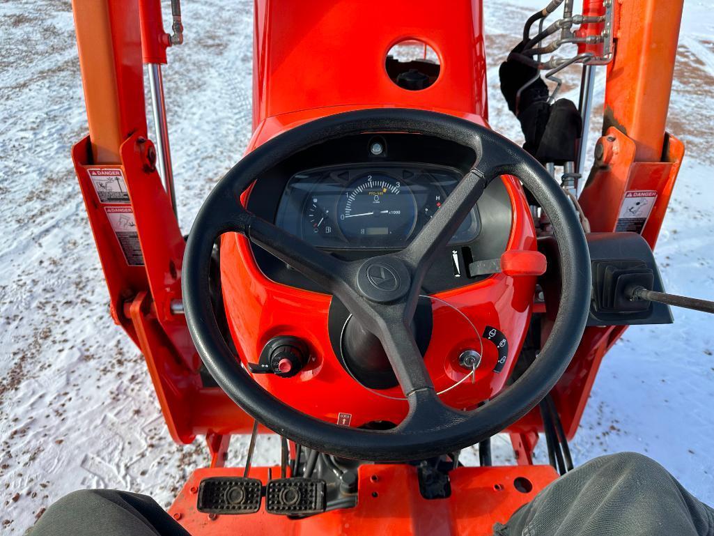 2016 Kubota L4701 compact tractor, open station, 4x4, Kubota LA765 loader, hydro trans, bar tires,