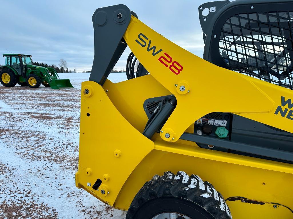 2015 Wacker Neuson SW28 skid steer, cab w/AC, high flow aux hyds, 2-spd, hyd quick coupler, Perkins