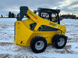 2015 Wacker Neuson SW28 skid steer, cab w/AC, high flow aux hyds, 2-spd, hyd quick coupler, Perkins