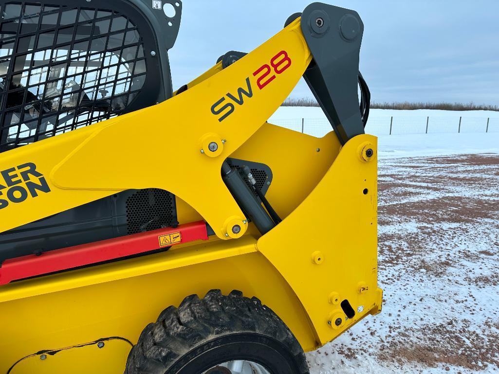 2015 Wacker Neuson SW28 skid steer, cab w/AC, high flow aux hyds, 2-spd, hyd quick coupler, Perkins