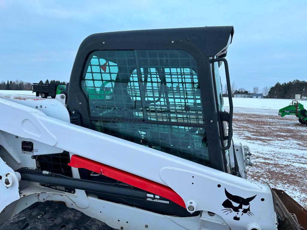 2018 Bobcat T550 track skid steer, cab w/AC, aux hyds, 12 1/2" rubber tracks, Selectable Joystick