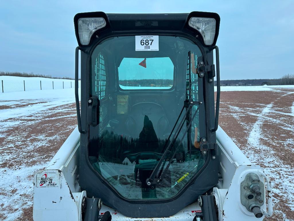 2018 Bobcat T550 track skid steer, cab w/AC, aux hyds, 12 1/2" rubber tracks, Selectable Joystick