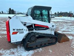 2018 Bobcat T550 track skid steer, cab w/AC, aux hyds, 12 1/2" rubber tracks, Selectable Joystick