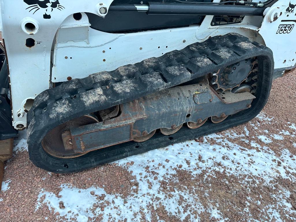 2018 Bobcat T550 track skid steer, cab w/AC, aux hyds, 12 1/2" rubber tracks, Selectable Joystick