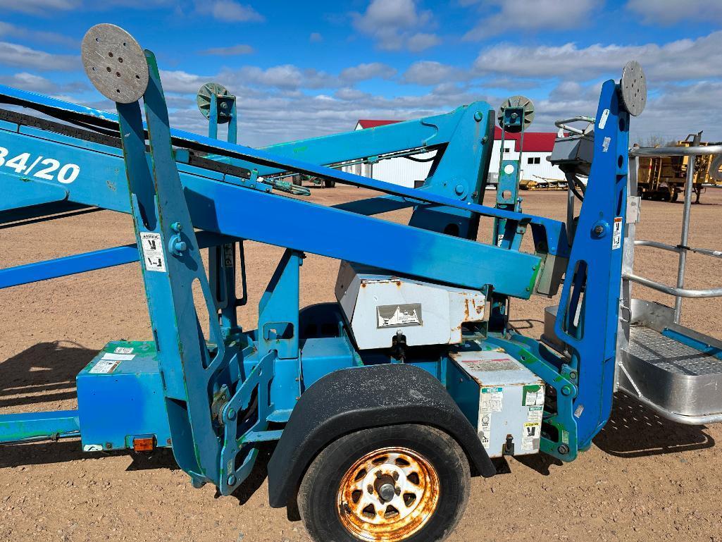 2006 Genie TZ-34/20 electric powered towable boom lift, 34' lift, outriggers, ball hitch,