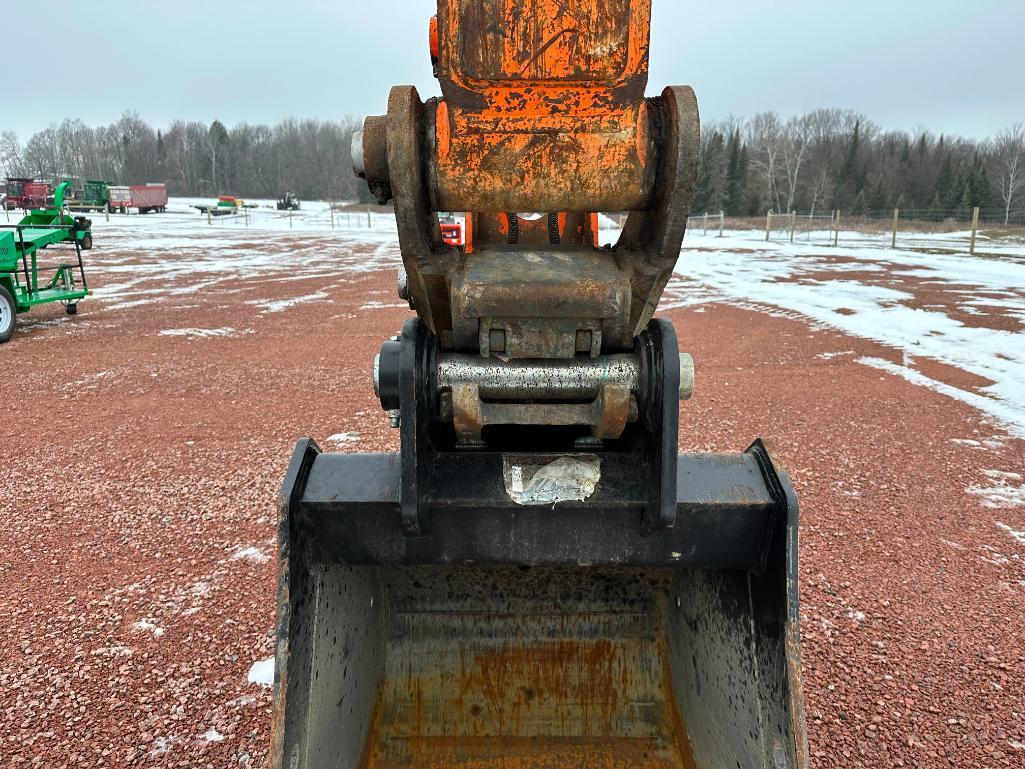 2013 Doosan DX190W-3 wheel excavator, cab w/AC, 7'7" stick, front blade, 10.00x20 tires, 36" quick