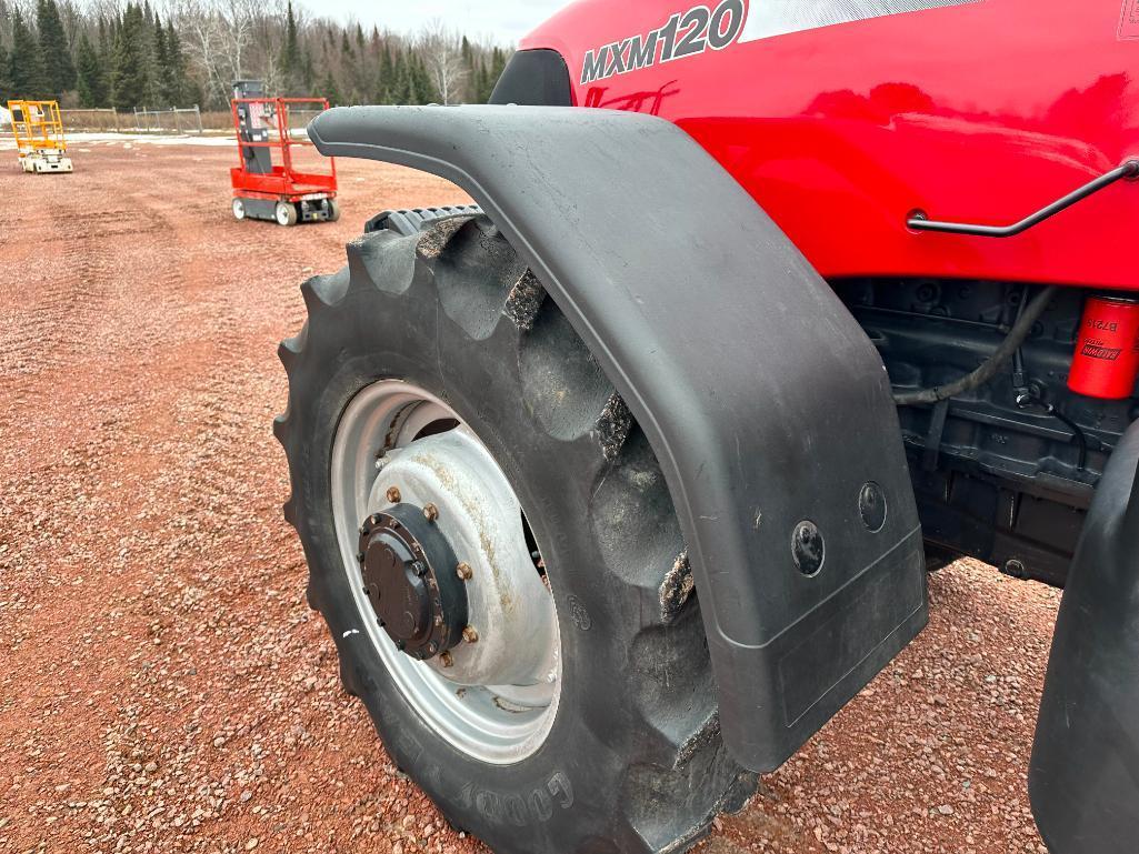 2004 Case IH MXM120 tractor, CHA, MFD, 18.4x38 rear tires, powershift trans, 4-hyds, 540/1000 PTO