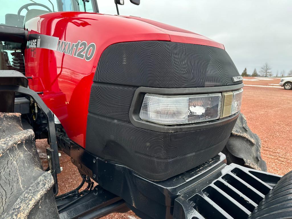 2004 Case IH MXM120 tractor, CHA, MFD, 18.4x38 rear tires, powershift trans, 4-hyds, 540/1000 PTO