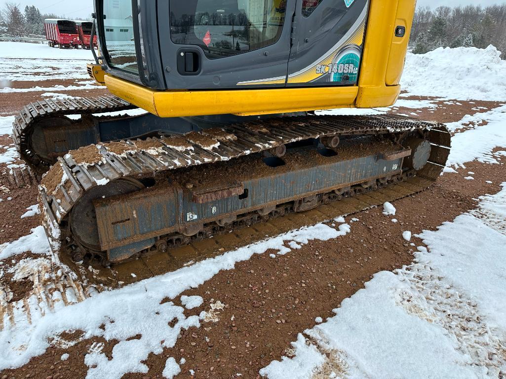 2017 Kobelco SK140SRLC-5 excavator, cab w/AC, 24" track pads, 9'3" stick, 3rd valve, 36" bucket,