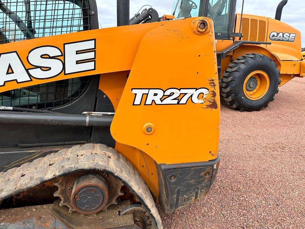 2016 Case TR270 track skid steer, cab w/AC, 12 1/2" rubber tracks, aux hyds, bucket, pilot controls,