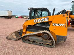 2016 Case TR270 track skid steer, cab w/AC, 12 1/2" rubber tracks, aux hyds, bucket, pilot controls,