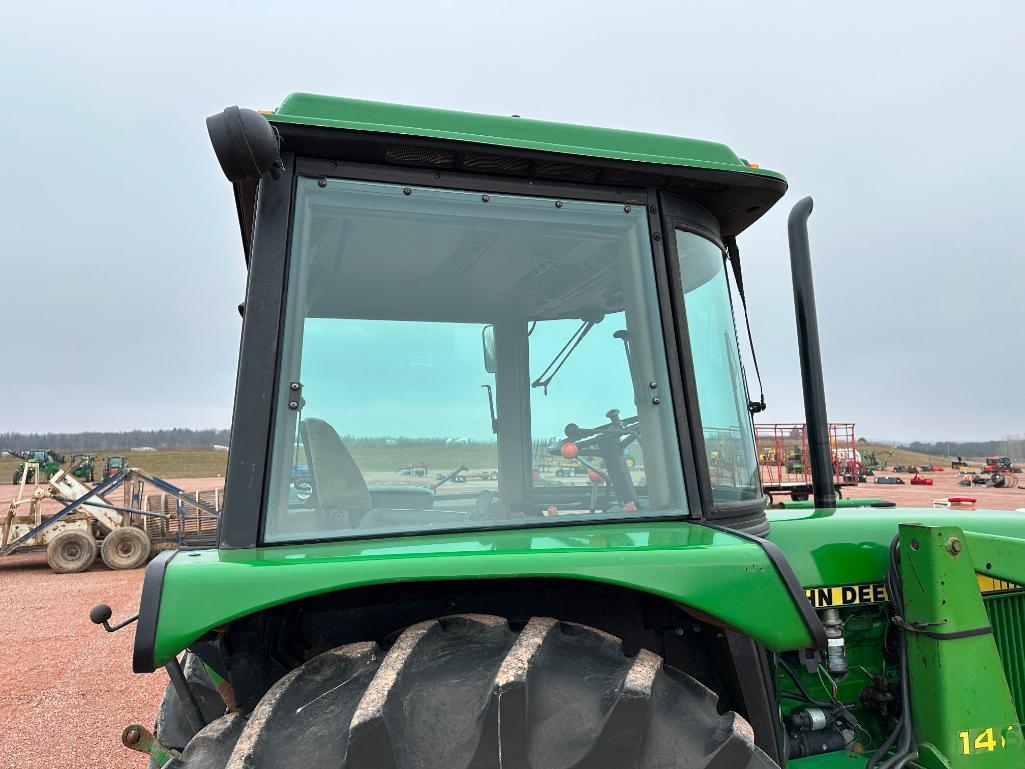 1983 John Deere 2550 tractor, CHA, John Deere 146 loader, 8-spd trans, 18.4x30 rear tires, 2-hyds,