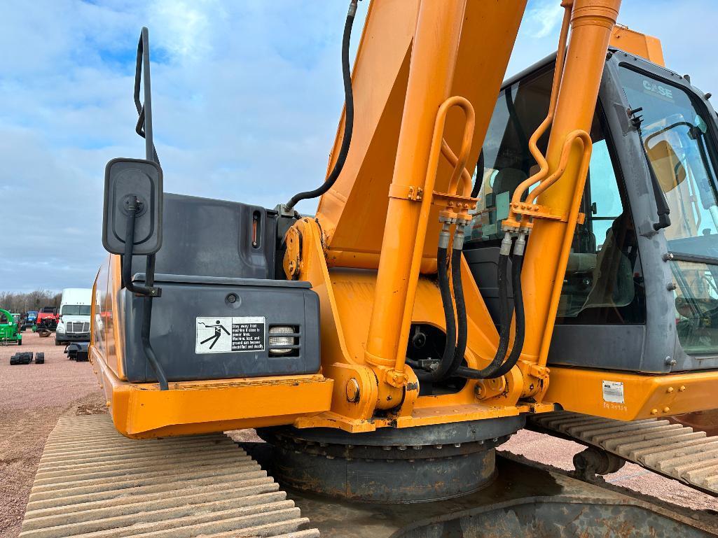 2008 Case CX350B excavator, cab w/AC, 32" track pads, 11'3" stick, 60" quick coupler bucket, Isuzu