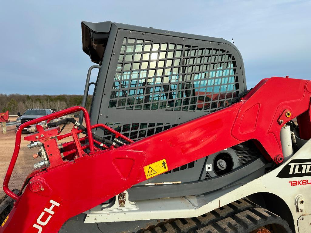 2017 Takeuchi TL10V2 track skid steer, cab w/AC, 15" rubber tracks, aux hyds, 2-spd, hyd quick