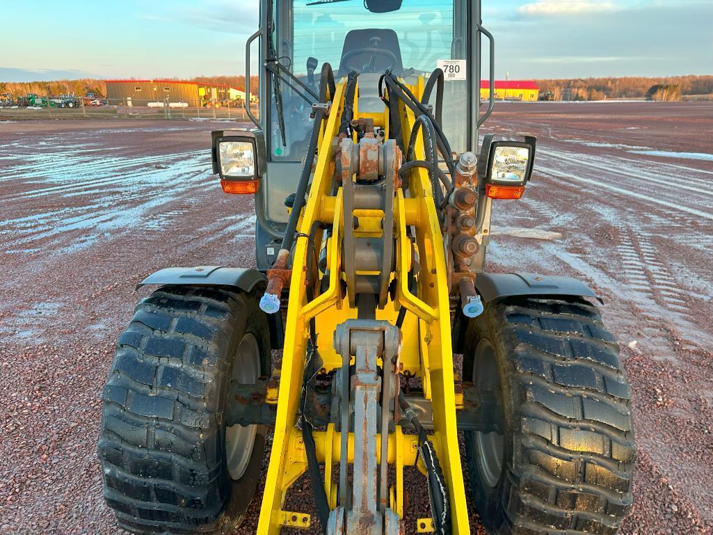 2016 Wacker Neuson WL38 wheel loader, cab w/AC, 385/55R18 tires, hydro trans, high flow aux hyds,