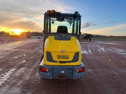 2016 Wacker Neuson WL38 wheel loader, cab w/AC, 385/55R18 tires, hydro trans, high flow aux hyds,