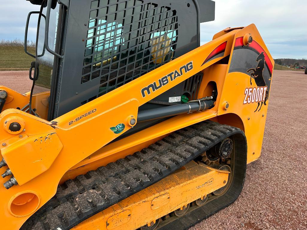 2015 Mustang 2500RT track skid steer, cab w/AC, 12 1/2" rubber tracks, high flow aux hyds, Power