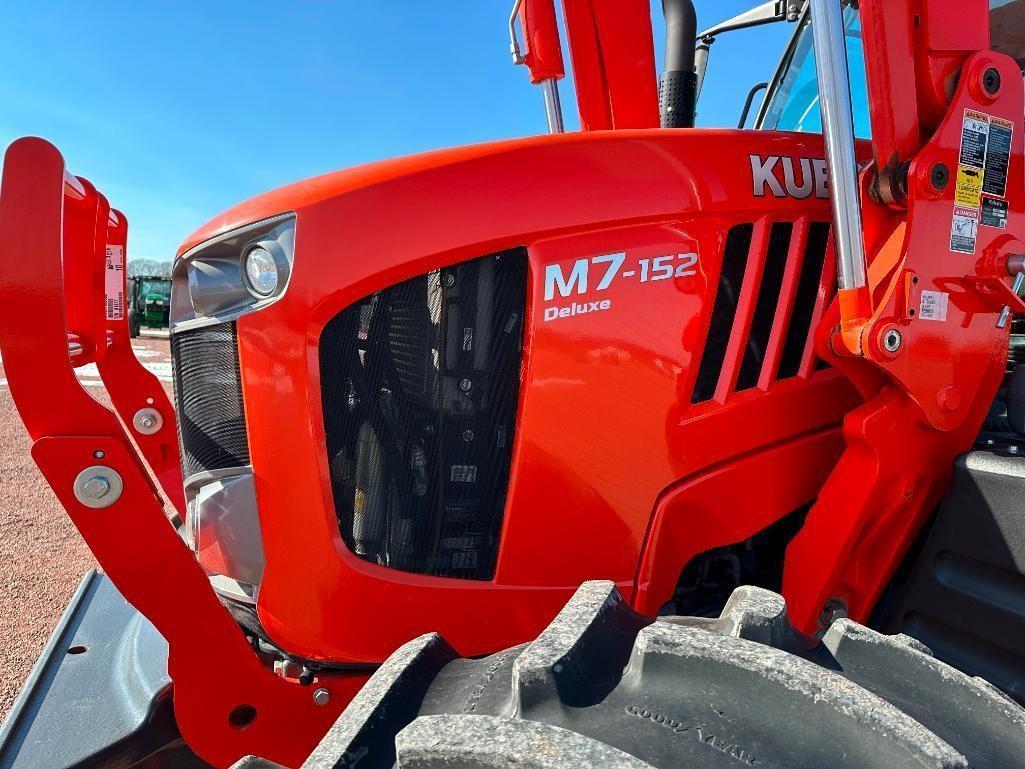 2019 Kubota M7-152 tractor, CHA, MFD, Kubota LM2605 loader, 480/70R46 rear tires, powershift trans,