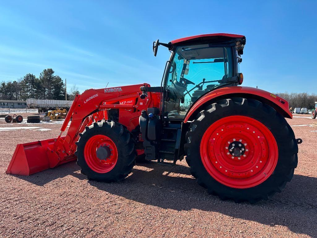 2019 Kubota M7-152 tractor, CHA, MFD, Kubota LM2605 loader, 480/70R46 rear tires, powershift trans,