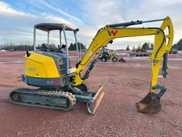 2018 Wacker Neuson EZ36 excavator, OROPS, 12" rubber tracks, 5'4" stick, 24" bucket, pattern