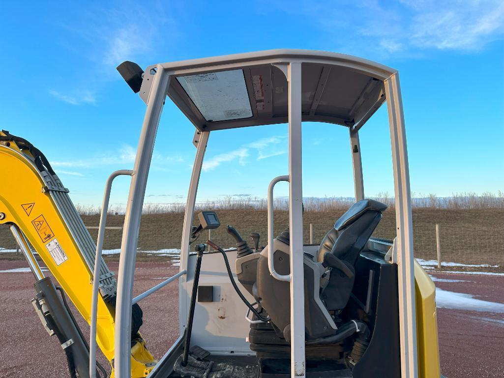 2018 Wacker Neuson EZ36 excavator, OROPS, 12" rubber tracks, 5'4" stick, 24" bucket, pattern