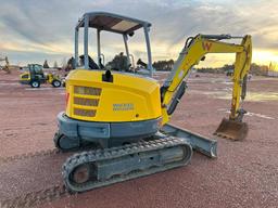 2018 Wacker Neuson EZ36 excavator, OROPS, 12" rubber tracks, 5'4" stick, 24" bucket, pattern