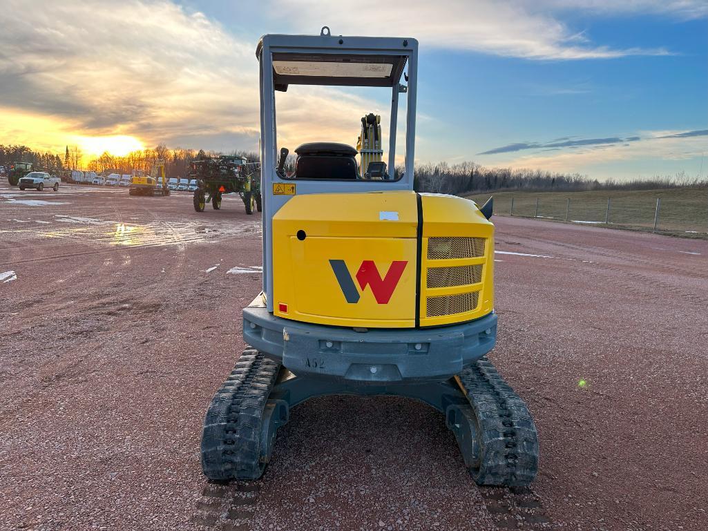 2018 Wacker Neuson EZ36 excavator, OROPS, 12" rubber tracks, 5'4" stick, 24" bucket, pattern