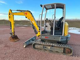 2018 Wacker Neuson EZ36 excavator, OROPS, 12" rubber tracks, 5'4" stick, 24" bucket, pattern