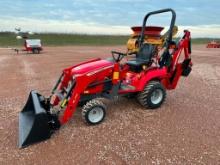 NEW 2021 Massey GC1725 compact tractor, open station, 4x4, Massey FL1805 loader, Massey BH2720 rear