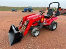 NEW 2021 Massey GC1723E compact tractor, open station, 4x4, Massey FL1805 loader, hydro trans, R4