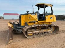 2012 John Deere 700K LGP crawler dozer, OROPS, 30" track pads, hydro trans, 6-way blade, rear