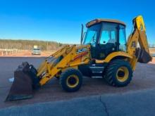 JCB 3CX tractor loader backhoe, cab w/AC, 4x4, ext hoe, shuttle trans, 2-stick control, quick