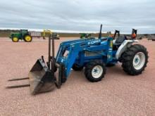 1992 Ford 2120 compact tractor, open station, 4x4, Ford 7109 loader, gear trans, bar tires, quick