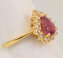 Pink Sapphire Diamond Ring