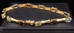 Multi-gem Gold Bracelet