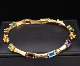 Multi-gem Gold Bracelet