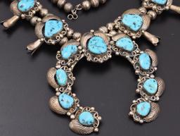 7.47 Oz Vintage Navajo Squash Blossom Necklace