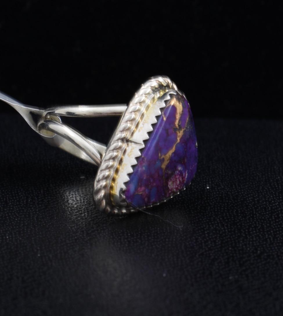 Signed Sterling Silver And Mohave Purple Turquoise Ring